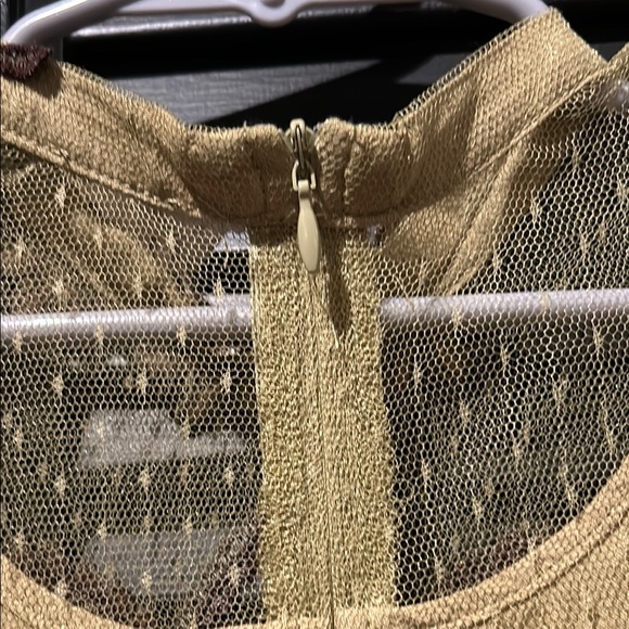 Mia Joy Girl’s Elegant Pea Green Dress, Floral Embroidery, Swiss Dot Tulle Size6 - Picture 8 of 16